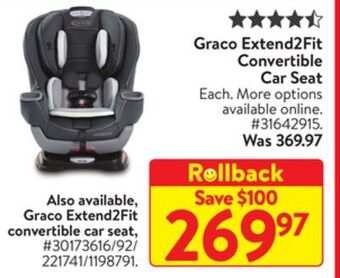 Walmart Graco extend2fit convertible car seat offer
