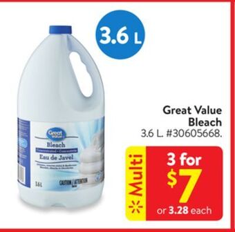 Walmart Great value bleach offer