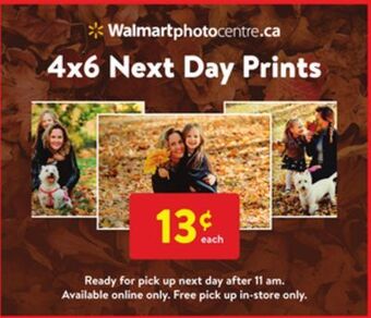 Walmart 4x6 next day prints offer