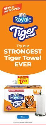 Walmart Royale tiger paper towels offer