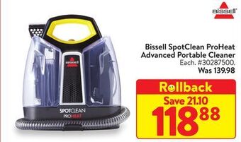 Walmart Bissell spotclean proheat advanced portable cleaner offer