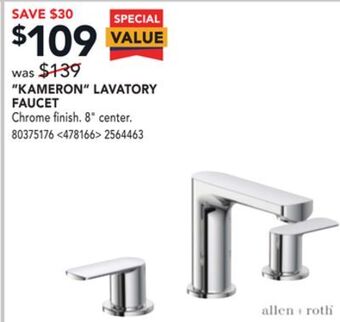 Lowe's Allen + roth "kameron" lavatory faucet offer