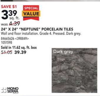 Lowe's Mono serra 24" x 24" "neptune" porcelain tiles offer
