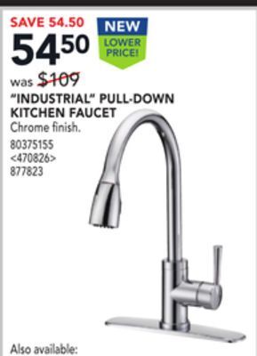 Lowe's Project source "industrial" pull-down kitchen faucet offer