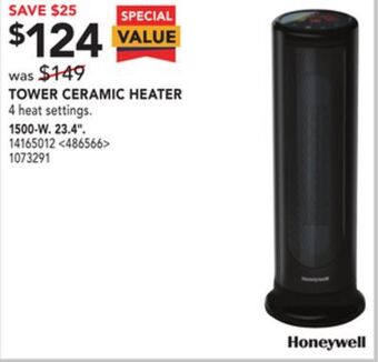Lowe's Honeywell tower ceramic heater offer
