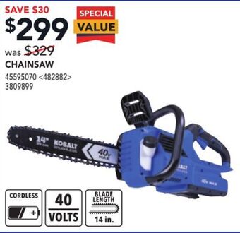 Lowe's Kobalt chainsaw offer