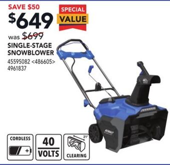 Lowe's Kobalt single-stage snowblower offer
