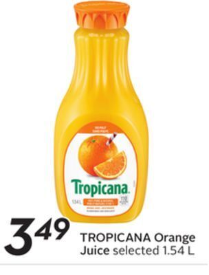 Sobeys Tropicana orange juice offer