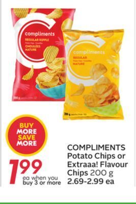 Sobeys Compliments potato chips or extraaa! flavour chips offer