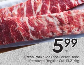 Sobeys Fresh pork side ribs offer