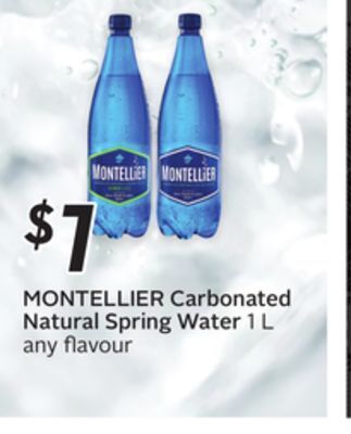 Sobeys Montellier carbonated natural spring water offer