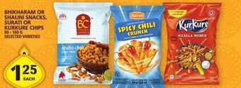 Food Basics Bhikharam or shalini snacks, surati or kurkure chips offer