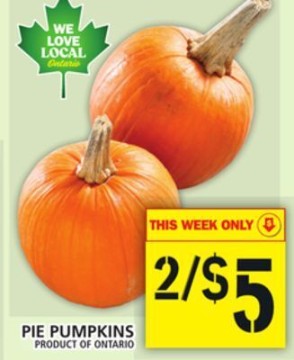 Food Basics Pie pumpkins offer