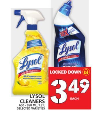Food Basics Lysol cleaners offer
