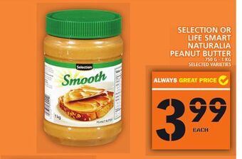Food Basics Selection or life smart naturalia peanut butter offer
