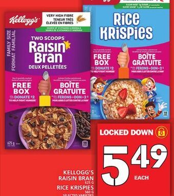 Food Basics Kellogg's raisin bran or rice krispies offer