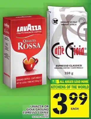 Food Basics Lavazza or gioia ground espresso coffee offer