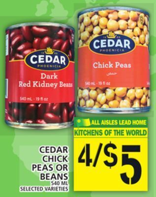 Food Basics Cedar chick peas or beans offer