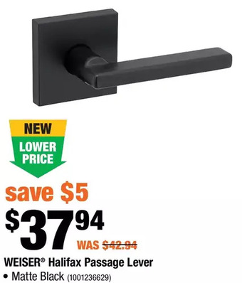 Home Depot Weiser halifax passage lever offer