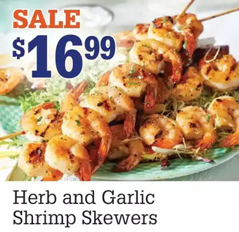 M & M Food Market Herb and garlic shrimp skewers offer