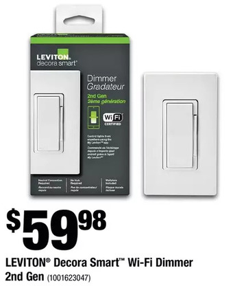 Home Depot Leviton decora smart wi-fi dimmer 2nd gen offer