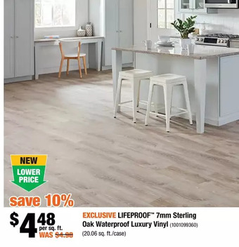 Home Depot Lifeproof 7mm sterling oak waterproof luxury vinyl offer