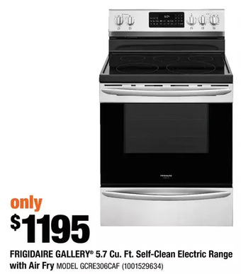 Home Depot Frigidaire gallery 5.7 cu. ft. self-clean electric range with air fry offer
