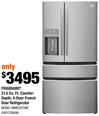 Home Depot Frigidaire 21.5 cu. ft. counter-depth, 4-door french door refrigerator offer