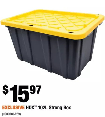 Home Depot Hdx 102l strong box offer