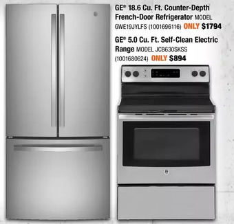 Home Depot Ge 18.6 cu. ft. counter-depth french-door refrigerator offer