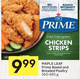 Foodland Maple leaf prime boxed and breaded poultry offer