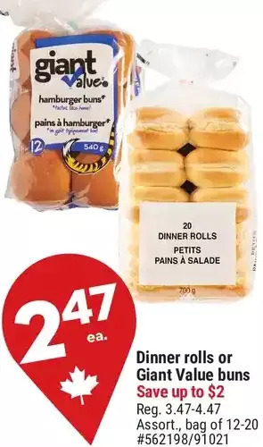 Giant Tiger Dinner rolls offer