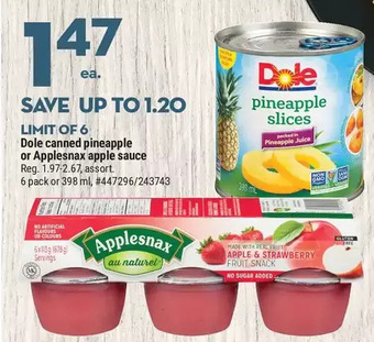 Giant Tiger Dole canned pineapple offer