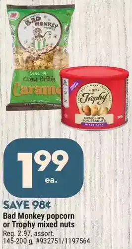 Giant Tiger Bad monkey popcorn offer