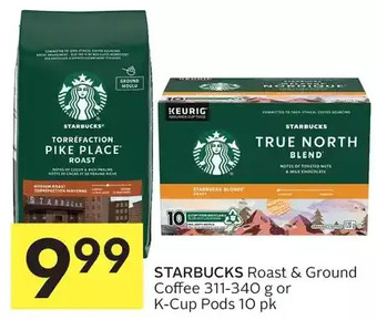 Foodland Starbucks roast & ground coffee or k-cup pods offer
