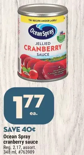 Giant Tiger Ocean spray cranberry sauce offer