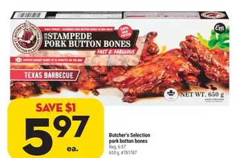 Giant Tiger Butcher's selection pork button bones offer