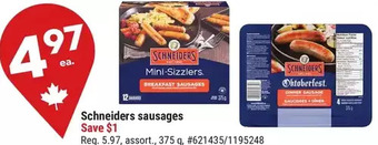 Giant Tiger Schneiders sausages offer