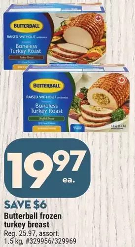 Giant Tiger Butterball frozen turkey breast offer