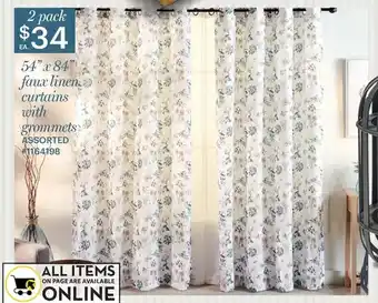 Giant Tiger 54" x 84" faux linen curtains with grommets offer