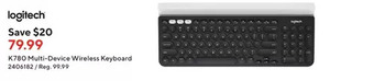 Staples Logitech k780 multi-device wireless keyboard offer
