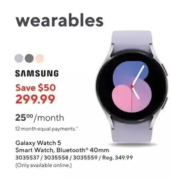 Staples Samsung galaxy watch 5 smart watch offer