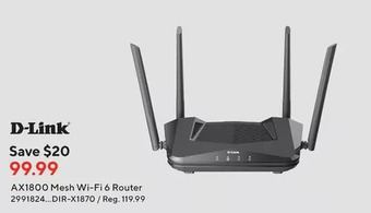 Staples D-link ax1800 mesh wi-fi 6 router offer