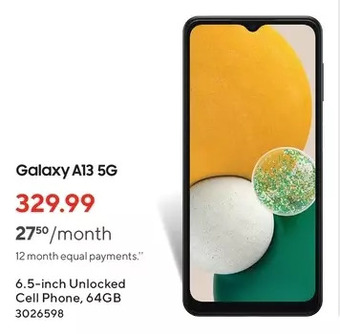 Staples Samsung galaxy a13 5g offer