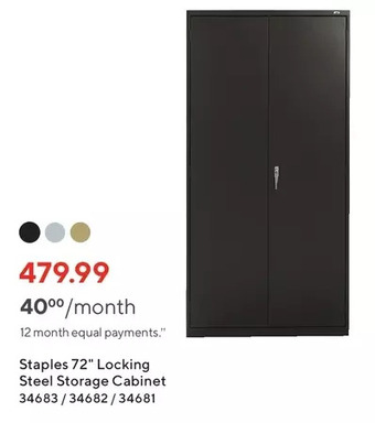Staples Staples 72" locking steel storage cabinet offer