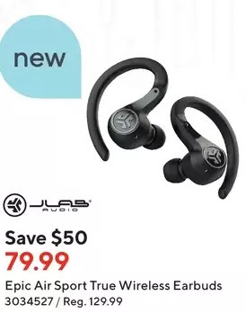 Staples Jlab audio epic air sport true wireless earbuds offer