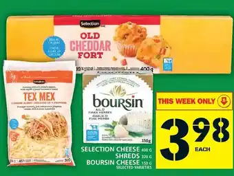 Food Basics Selection cheese | shreds | boursin cheese offer