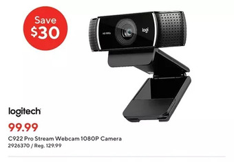 Staples Logitech c922 pro stream webcam 1080p camera offer