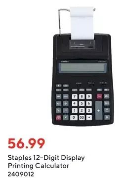 Staples Staples 12-digit display printing calculator offer