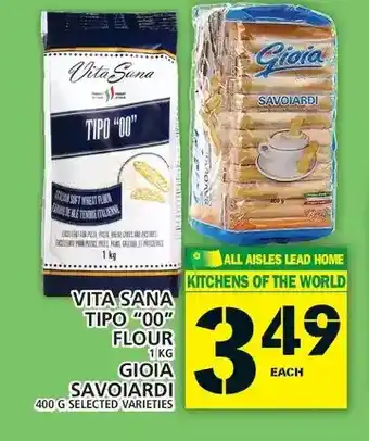 Food Basics Vita sana tipo "00" flour, gioia savoiardi offer